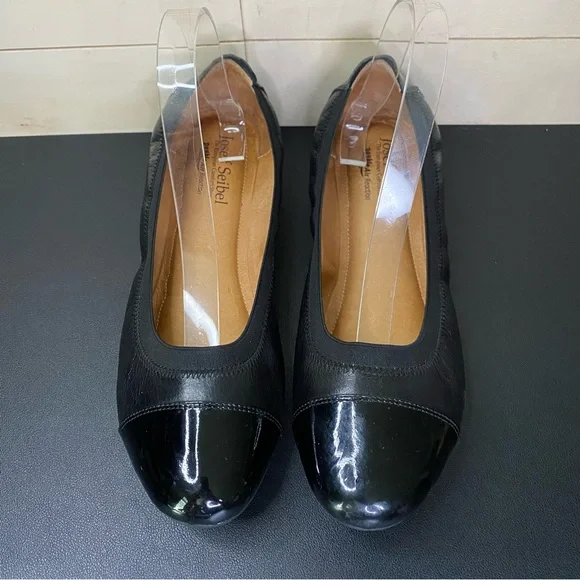 Josef Seibel Pippa Ballet Flats Women's Size 9 Shoes EU40 Black Leather Cap Toe - Picture 6 of 11